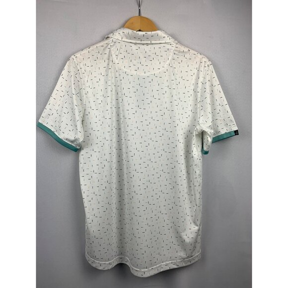 Swannies Mens Golf Polo Shirt Size L White Patterned - Picture 5 of 6
